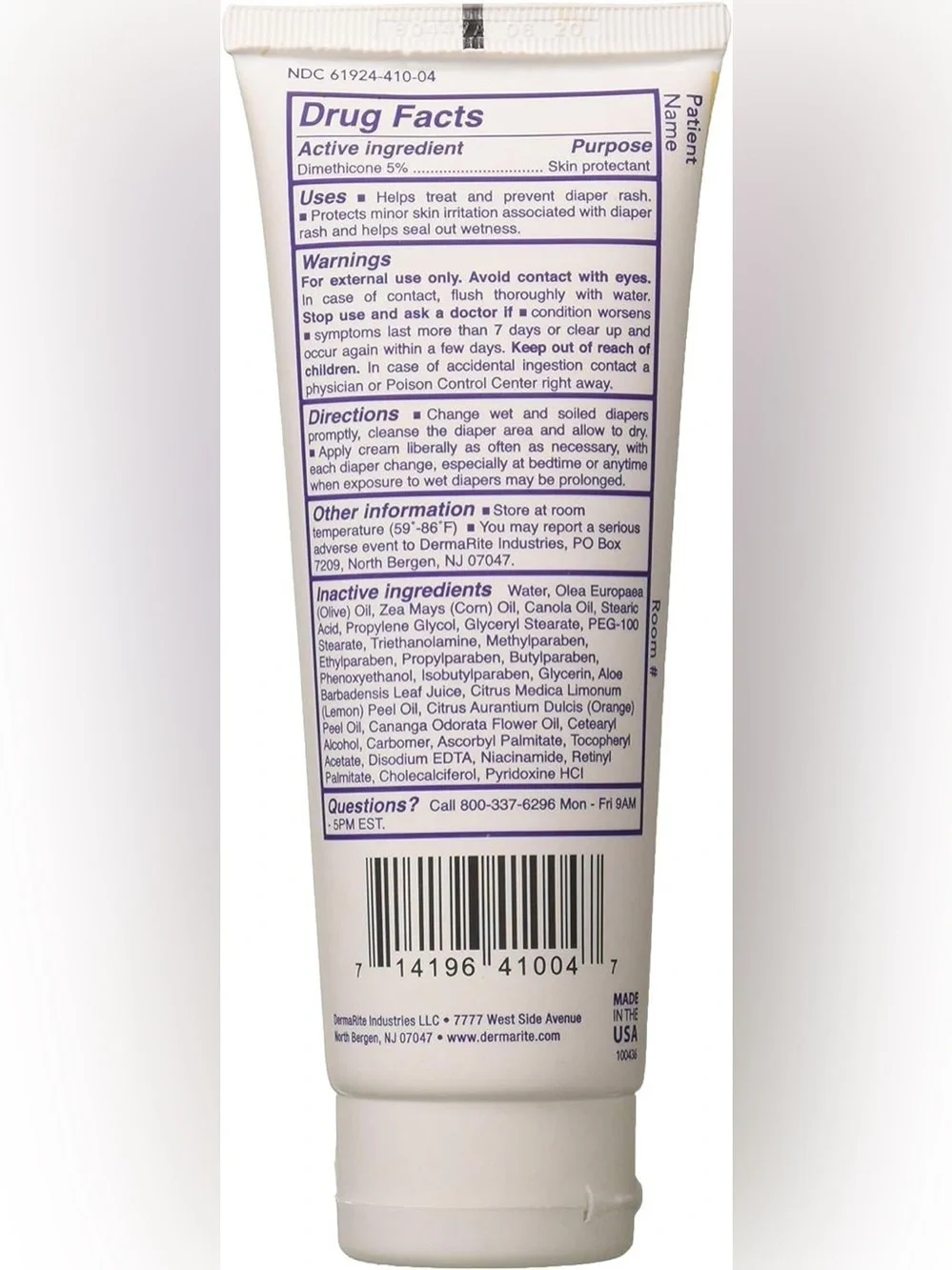 New SEALED Dermarite Industries Renew Skin Protectant with Dimethazone 4oz Tube